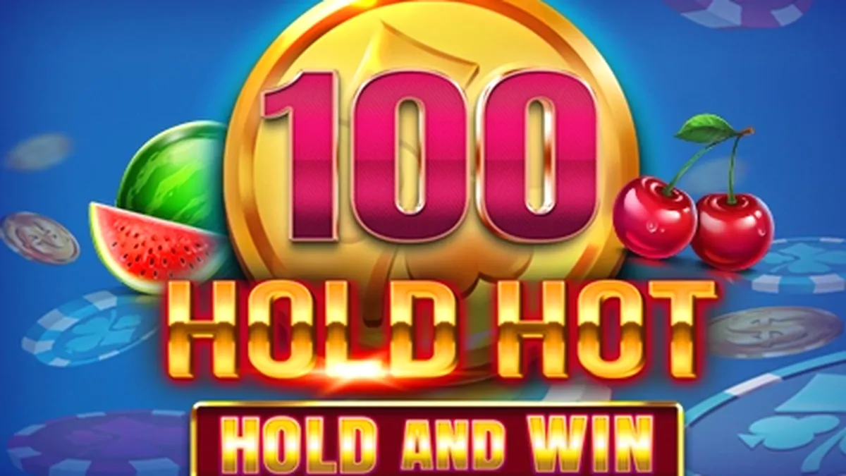 Tampilan visual permainan slot 100 Hold Hot Hold and Win dengan tema buah klasik